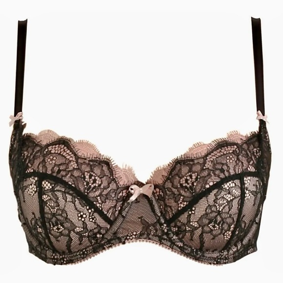 🔥NEW🔥 B.Tempt'd B.Sultry Bra Black Peach Underwired Non-Padded Balcony 36DD - Picture 3 of 7